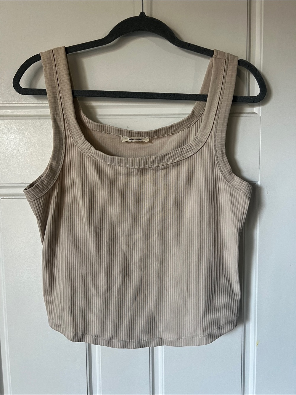 Madewell Ribbed Scoop Tank Top - Taupe